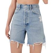 Agolde Blå Stella Denim Shorts med hög midja Blue, Dam