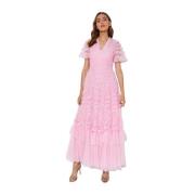 Needle & Thread Rosa Maxi Klänning Verity Stil Pink, Dam