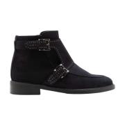 Pertini Mocka Ankelboots med Nitar Black, Dam