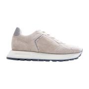 Nubikk Beige Päls Sneakers med Bruna Accenter Beige, Dam