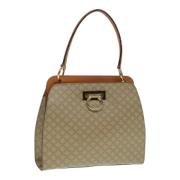 Celine Vintage Pre-owned Canvas handvskor Beige, Dam