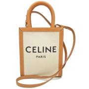 Celine Vintage Pre-owned Canvas axelremsvskor Beige, Dam