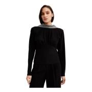 Roland Mouret Svart långärmad med framrynkning Black, Dam