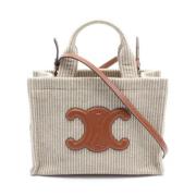 Celine Vintage Pre-owned Canvas handvskor Beige, Dam