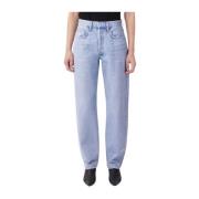 Agolde High Rise Baggy Jeans Blue, Dam