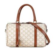 Celine Vintage Pre-owned Canvas handvskor White, Dam