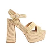 Castañer Beige Platform Sandaler Adriana Stil Beige, Dam