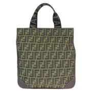 Fendi Vintage Pre-owned Canvas handvskor Brown, Dam