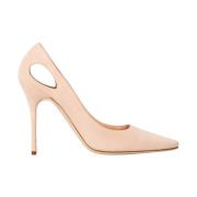 Manolo Blahnik Beige Cutout Heels Beige, Dam