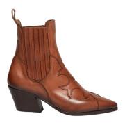 Elia Maurizi Handgjord Chelsea ankelboot i cognac Brown, Dam