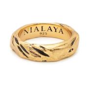 Nialaya Carved Vintage Gold Ring Yellow, Herr