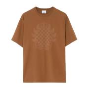 Burberry Rutig emblem bomull t-shirt Brown, Herr