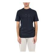 Hugo Boss Bomull T-shirt med Frontlogo Blue, Herr