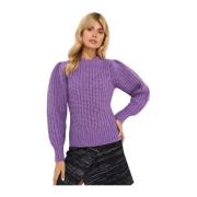 Isabel Marant Lila Ribbstickad Tröja med Raglanärmar Purple, Dam