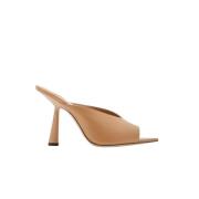 Jimmy Choo Beige läderklack sandaler Beige, Dam