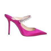 Jimmy Choo Rosa Satin Sandaler med Dekorerad Rem Purple, Dam