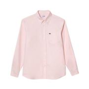 Lacoste Regular Fit Poplin Skjorta Pink, Herr