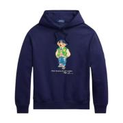 Ralph Lauren Hoodie Polo Bear Fleece Blue, Herr