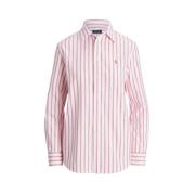 Ralph Lauren Randig Bomullsskjorta - Rosa/Vit Multicolor, Dam