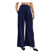 Ralph Lauren Marinblå Wide Leg Byxor Blue, Dam