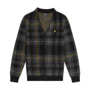 Lyle & Scott Stickad Borstad Tartan Cardigan Multicolor, Herr