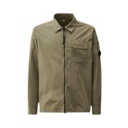 C.p. Company Ekologisk Bomull Dragkedja Overshirt Green, Herr