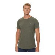 Tommy Jeans T-shirt med broderad logotyp i grönt Green, Herr