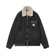 Carhartt Wip Denimjacka med fuskpälsfoder Black, Herr