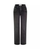 One Teaspoon Svarta High Waist Slim Jeans Black, Dam