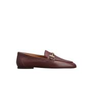 Tod's Burgundy läder loafers Brown, Dam