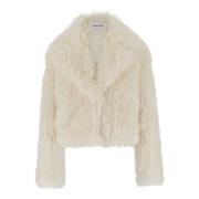 Stand Studio Faux Fur Revers Jacka Vit White, Dam