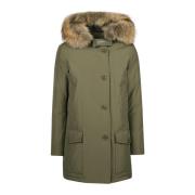 Woolrich Avtagbar Päls Parka för Arktiskt Väder Green, Dam