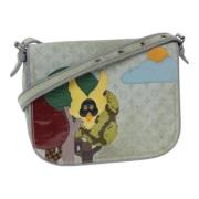 Louis Vuitton Vintage Pre-owned Canvas axelremsvskor Gray, Dam