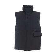 Aspesi Svart Teknisk Twill Gilet Vattentät Jacka Black, Herr