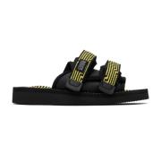 Suicoke Svarta Nylon Slip-On Sandaler Black, Herr