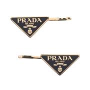 Prada Vintage Pre-owned Metall hrspnnen Black, Dam