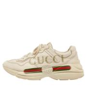 Gucci Vintage Pre-owned Laeder sneakers Beige, Herr