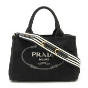 Prada Vintage Pre-owned Canvas prada-vskor Black, Dam