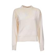 Ermanno Scervino Broderad Stickad Tröja White, Dam