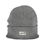 Levi's Grå Akryl Hatt Mössa Broderad Logotyp Gray, Unisex