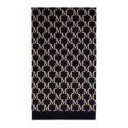 Max Mara Blå Monogram Scarf All Over Print Blue, Dam