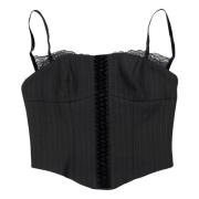 Misbhv Pinstripe Corset Top i Svart Black, Dam