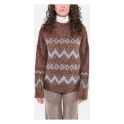 Max Mara Weekend Norsk Jacquard Mohairtröja Brown, Dam