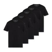 Paul Smith Logopaket med 5 T-shirts, Svart, Bomull Black, Herr