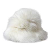 Dolce & Gabbana Vit Akryl Päls Dam Eimer Hatt White, Dam