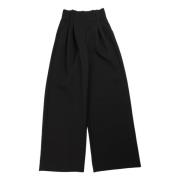 Essentiel Antwerp Svart Wide Leg Byxa med Polyester-Viskos Foder Black...