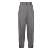 Brunello Cucinelli Oversized Grå Ullbyxor Gray, Dam