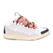 Lanvin Vita Läder Curb Sneakers White, Herr