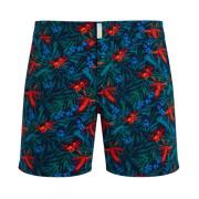 Vilebrequin Korta tropiska blommor stretch badshorts med platt midja f...