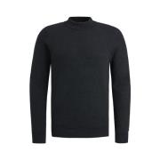 Cast Iron Fin Boucle Mock Neck Sweater Black, Herr